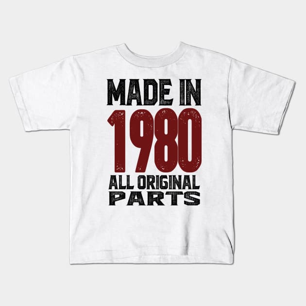 Made in 1980 Kids T-Shirt by C_ceconello